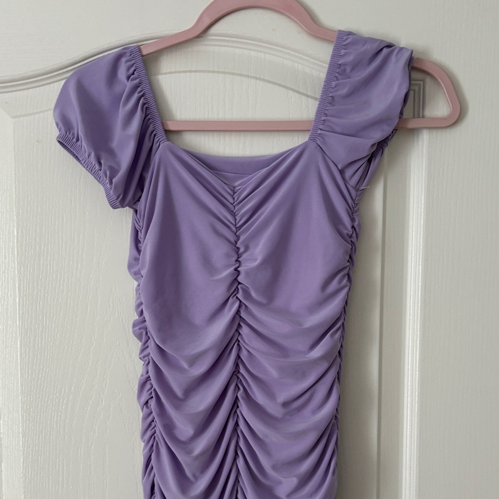 Lavender Ruched Dress